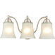 Abelia 3 Light 18 inch Satin Nickel Bathroom Vanity Light Wall Light